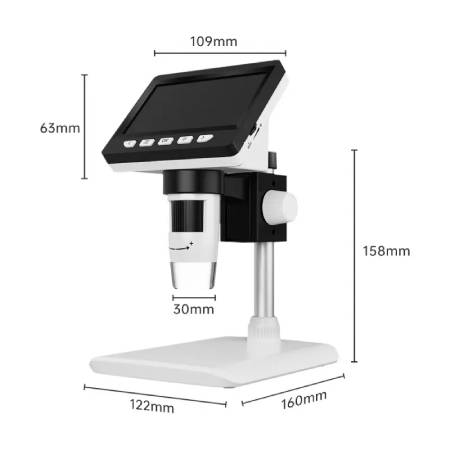 Mikroskop cyfrowy 307B - 1000x 2 MPx 8 LED - ekran LCD 4,3''