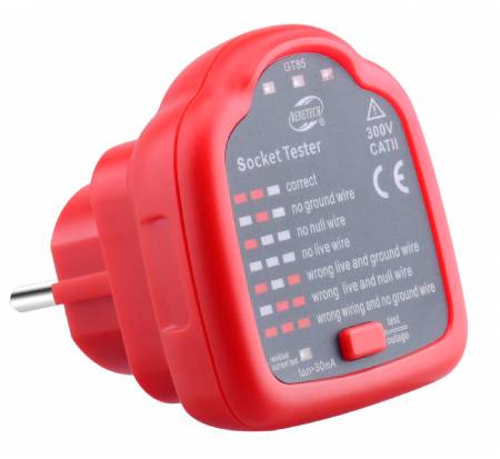 Tester gniazd sieciowych 230 V RCD - Benetech GT85