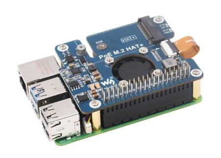 PoE M.2 HAT+ - adapter PCIe do dysków NVMe M.2 z obsługą PoE - do Raspberry Pi 5 - Waveshare 28411