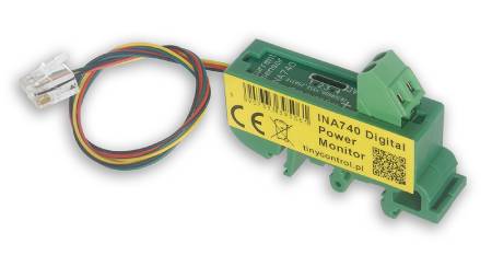 INA740 - cyfrowy monitor mocy I2C do pomiaru prądu, napięcia, mocy i energii - na szynę DIN