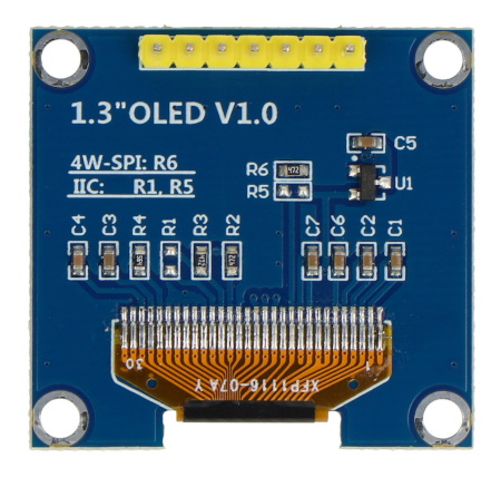 Wyświetlacz OLED 1,3'' 128 x 64 px SPI - SH1106 - biały