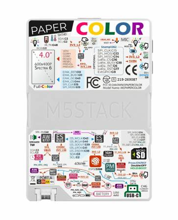 M5Paper Color ESP32S3 Dev Kit - moduł deweloperski ESP32-S3 - kolorowy wyświetlacz 4'' e-paper E Ink Spectra 6 - M5Stack C151