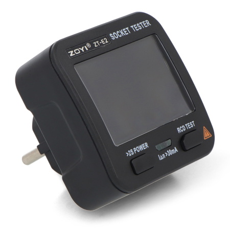 Tester gniazdek sieciowych 230 V z RCD, NCV i pomiarem napięcia - ZOYI ZT-E2